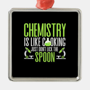 Scientist Gift Chemistry Is Like Cooking Metal Tree Decoration