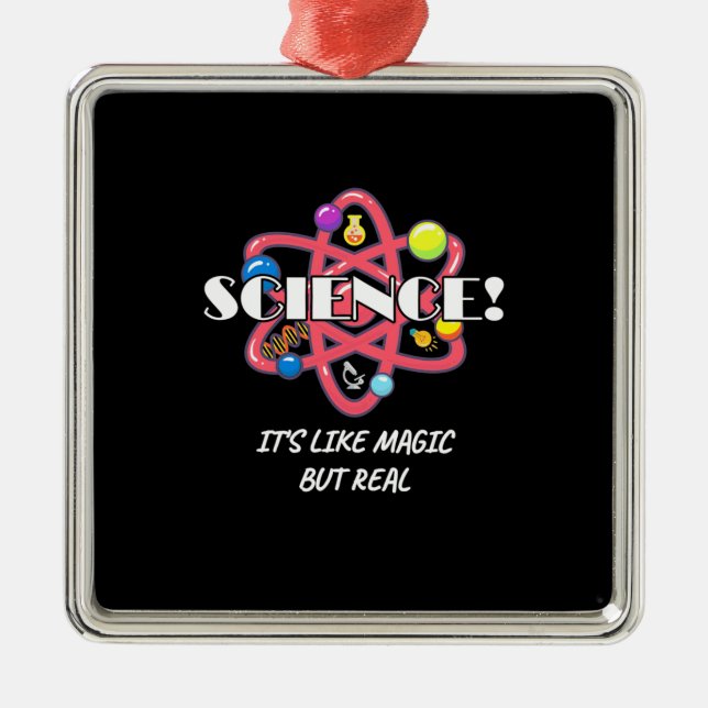 Scientist Gift | Chemistry Science Is Like Magic Metal Tree Decoration (Front)