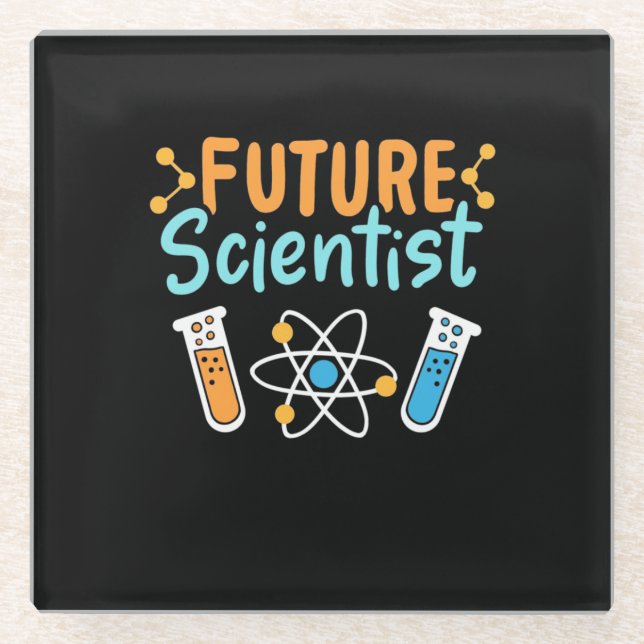 Scientist Gift | Future Scientist Glass Coaster (Front)