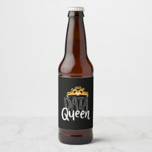 Scientist Gift   Proud Data Queen Beer Bottle Label
