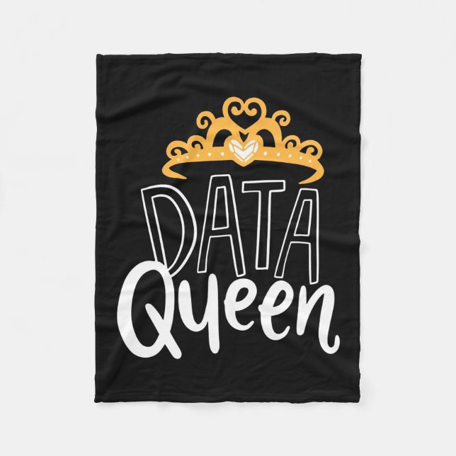 Scientist Gift | Proud Data Queen Fleece Blanket (Front)