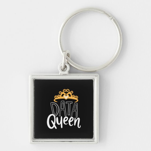 Scientist Gift | Proud Data Queen Key Ring (Front)