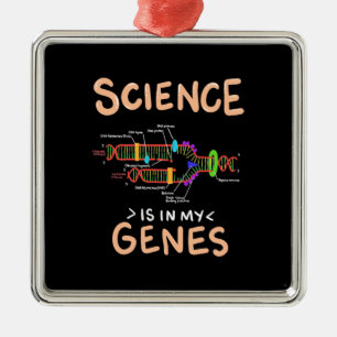 Scientist Gift Science Is In My Genes Metal Tree Decoration