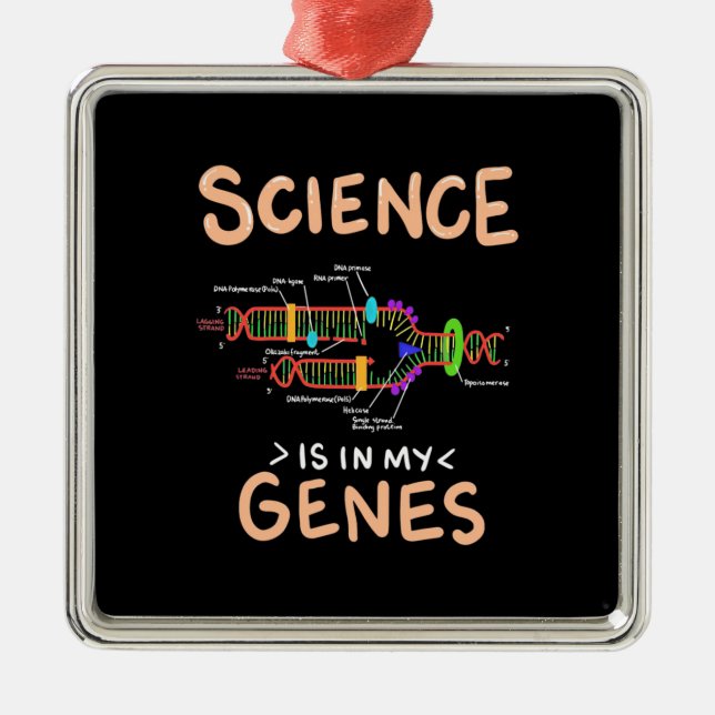 Scientist Gift | Science Is In My Genes Metal Tree Decoration (Front)
