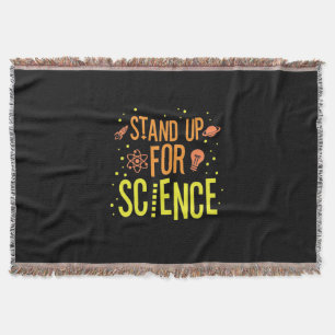 Scientist Gift Stand Up For Science Throw Blanket