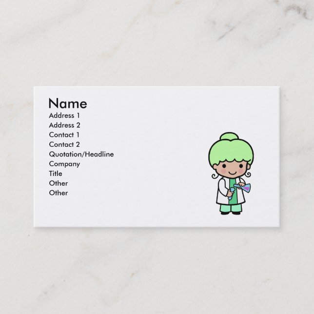 Scientist Girl Business Card (Front)