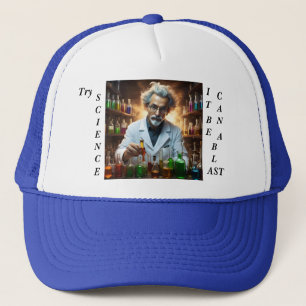 Scientist In A Laboratory Mixing Potions, Trucker Hat