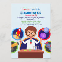 Scientist Kid Birthday Party Invitation