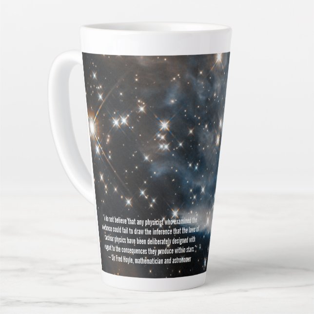 Scientist Quote and Constellation Photo Latte Mug (Left Angle)