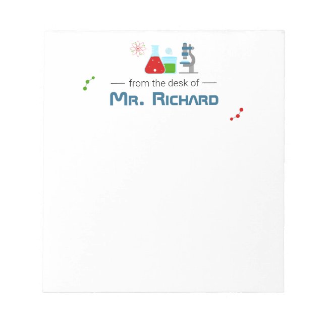 Scientist Science Teacher Researcher Stationery Notepad (Front)