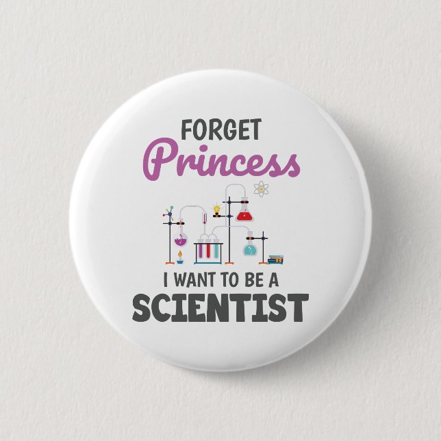 scientist-white 6 cm round badge (Front)