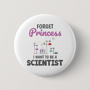 scientist-white 6 cm round badge