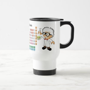 Scientist with beaker and Periodic Table Travel Mug