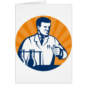Scientist with laboratory apparatus test tube