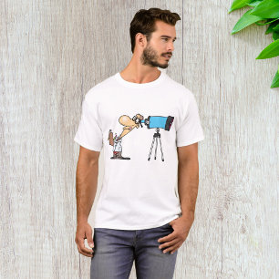 Scientist with Telescope Astronomy Science Humour T-Shirt