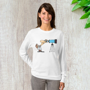 Scientist with Telescope Astronomy Science Humour T-Shirt