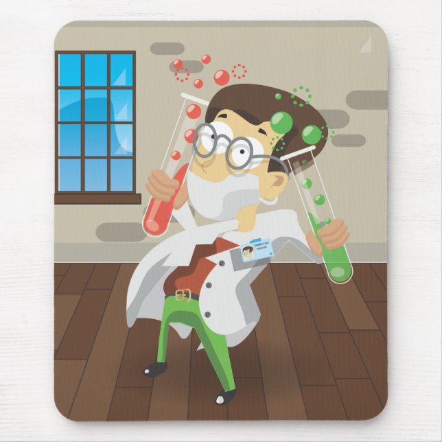 Scientist With Test tubes Mouse Mat (Front)