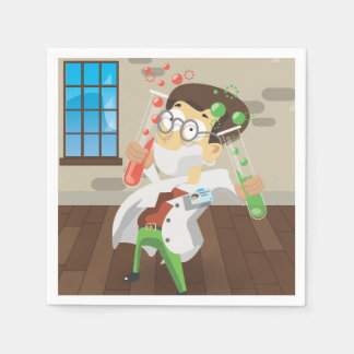 Scientist With Test Tubes Napkin