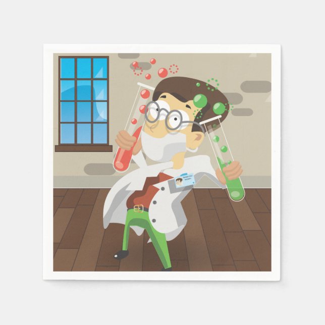 Scientist With Test Tubes Napkin (Front)