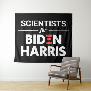 Scientists for Biden Harris Custom Text Black Tapestry