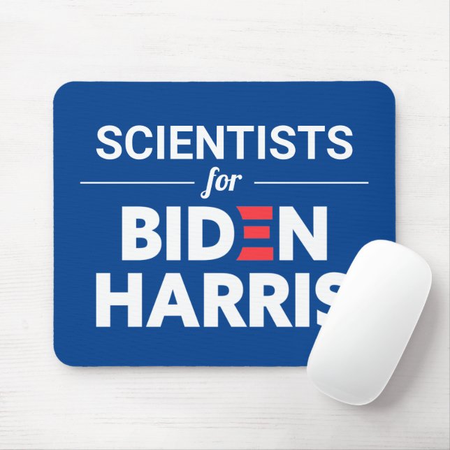 Scientists for Biden Harris Custom Text Blue Mouse Mat (With Mouse)