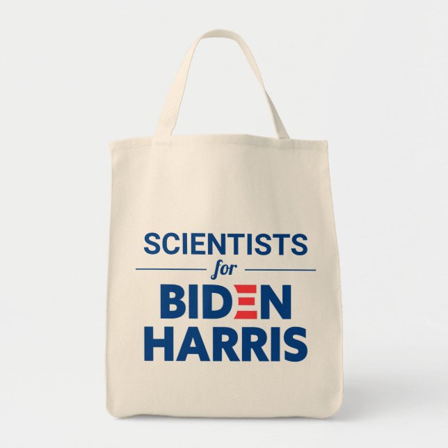 Scientists for Biden Harris Custom Text Tote Bag (Front)