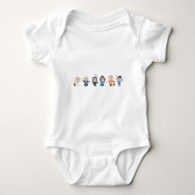 Scientists in a row II Baby Bodysuit (Front)