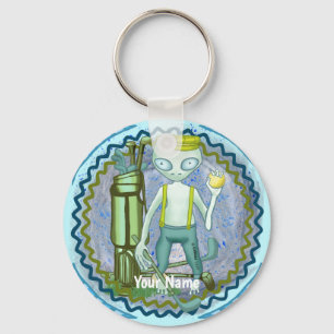 scifi Alien Golf  keychain