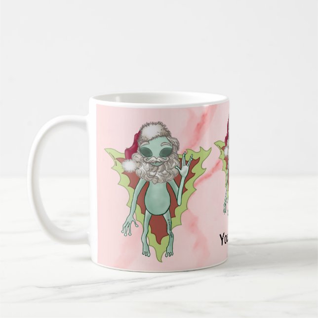 Scifi Alien Santa Coffee Mug (Left)