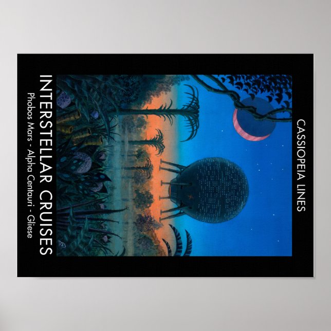 SciFi Art Cassiopeia Lines Interstellar Cruises Poster (Front)