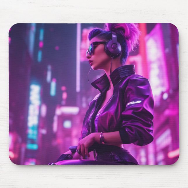 Scifi Girl Mouse Mat (Front)
