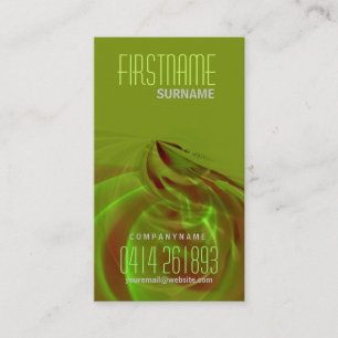 Scifi Green Liquid Vertical Business Card