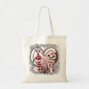 Scifi robots in love tote bag