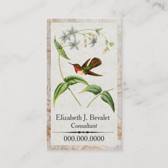 Scintillant Hummingbird Personal Business Cards (Front)