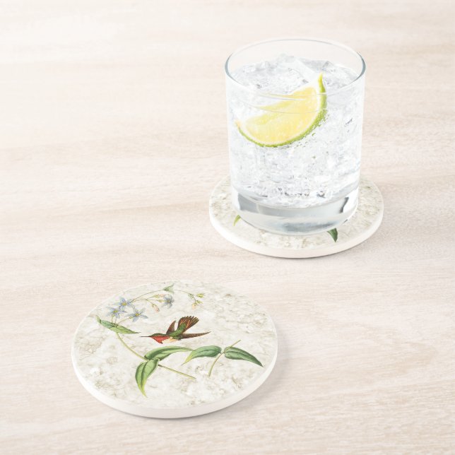 Scintillant Hummingbird Sandstone Coaster (Side)