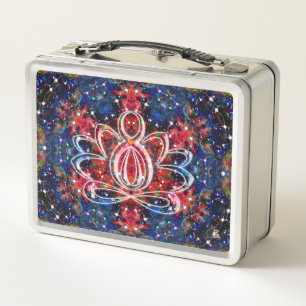 Scintillation Zen Lotus Metal Lunch Box
