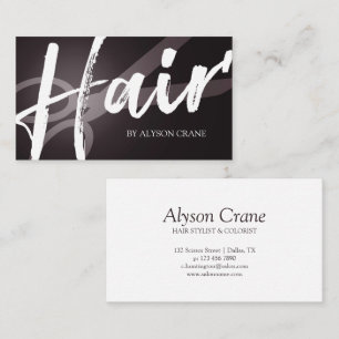 Scissor & Brush Script   Hair Stylist Business Card