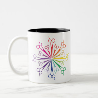 scissor circle Two-Tone coffee mug