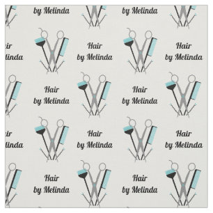 Scissor & Comb Hair Stylist Add Name Fabric