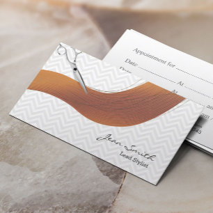 Scissor & Hair Chevron Hair Stylist Appointment Card