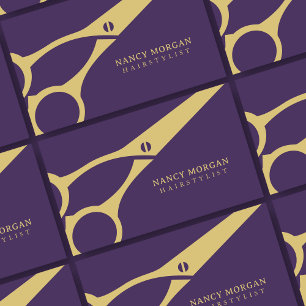 Scissor Hairstylist  Royal Purple Business Card