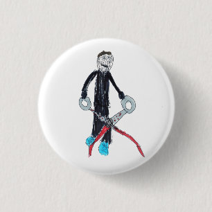 Scissor Man By Claire 3 Cm Round Badge