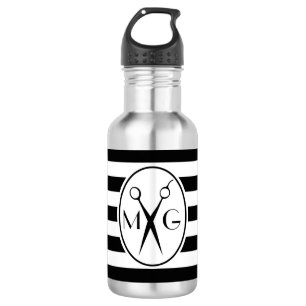 Scissor Monogram Initials Hair Stylist Barber Shop 532 Ml Water Bottle