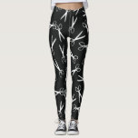 Scissor Pattern Silver & Black Leggings<br><div class="desc">Leggings for a hair stylist or fashion designer or anyone else working with scissors! Silver scissors atop a black background.</div>