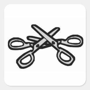 Scissor Position Square Sticker