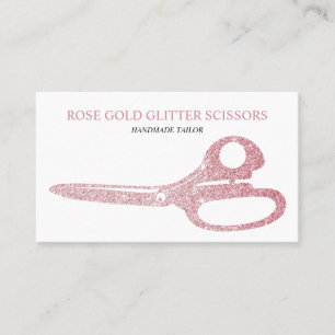 Scissor Rose Gold Pink Sparkle Business Card