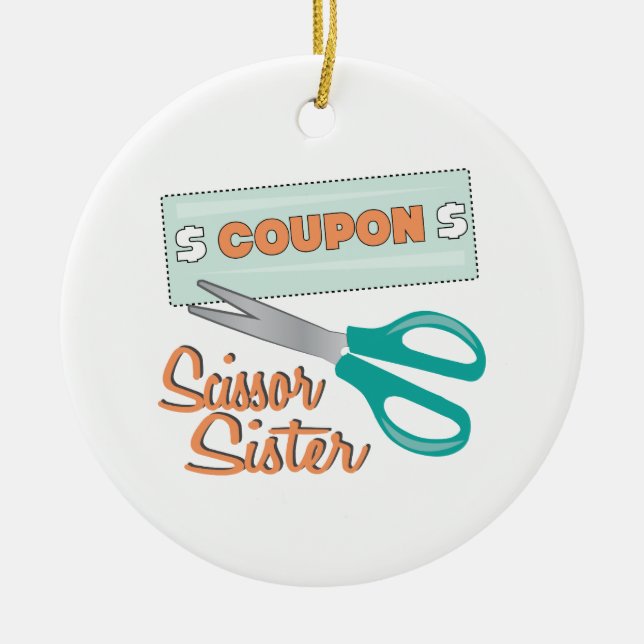 Scissor Sister Ceramic Tree Decoration (Front)