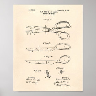 Scissors 1899 Patent Art Old Peper Poster