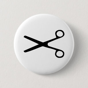 Scissors 6 Cm Round Badge