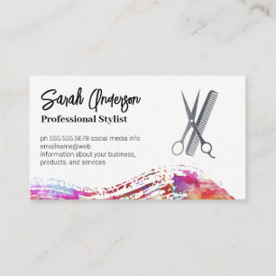 Scissors and Comb   Hair Stylist Business Card